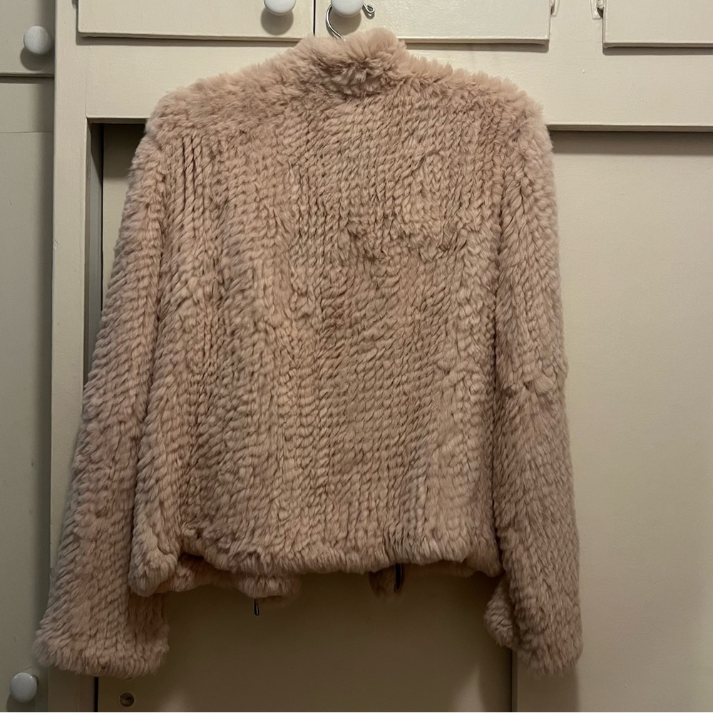 Love Token Blush Pink Rabbit Fur Jacket - Picture 8 of 8